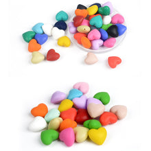 100pcs BPA free HEART Silicone Teething Beads Food Grade Chewing Materials