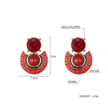 Shineland Newest Brincos Fashion Jewelry Stud Earrings For Women Resin Ston
