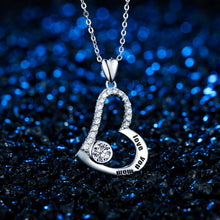 I Love You Mom Personalized Name Necklace 925 Sterling Silver Heart Pendant