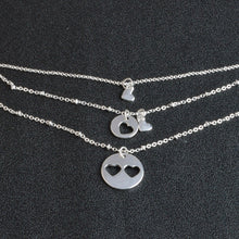 QIHE JEWELRY 3pcs/set Mother Daughter and Grandma Heart Necklace Matching N