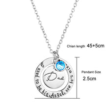 XIAOJINGLING Trendy Crystal Round Pendant Necklace Mom/Dad's Festival/Birth