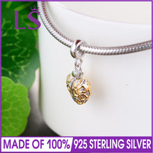 LS 1.4.K G.old Plated Mom Charms Original 925 Sterling Silver Heart Pendant
