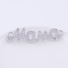 2017 Fashion 3 Colors CZ Paved Mama Letter Charms Connectors fit for Women'