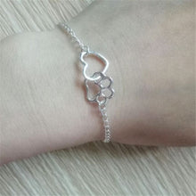 10Pcs_2017 Hot Sale Love Heart Bracelet Dog/Cat Paw Print Charm Bracelet Fr