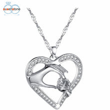 SUSENSTONE 2017 Fashion heart shaped Finish Mom Baby Hands  Necklace Mother