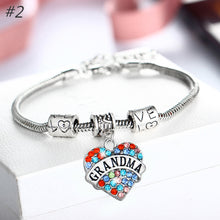Family Member Mom Sister Daughter Bracelet Love Heart Shape Beads Crystal R