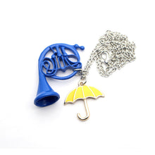 How I Met Your Mother Umbrella Yellow Blue French Horn Pendant Necklace For