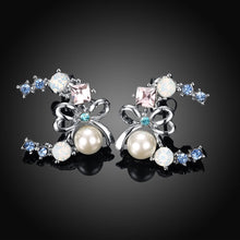 2017 2 styles hot Fashion popular ear hook stud earrings silver color pearl