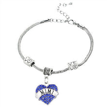 Engraved MOM GRANDMA Etc Family Gifts Love Heart Rhinestone Crystal Charm P