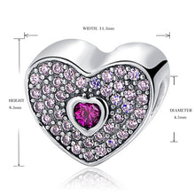 Fit Authentic Pandora Charms Silver 925 Original Heart Shape Love Beads Ba