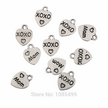 30Pcs tibetan silver MOM heart brand alloy beads pendant charms fit bracele