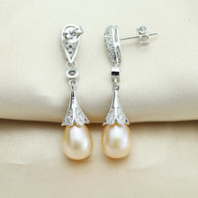 Genuine wedding freshwater pearl earrings for women,fashion natural pearl e