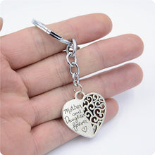 Mom And Daughter Forever Love Keychain Openwork Heart Pendant Key Ring Perm