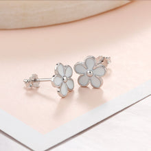 Solid 925 Sterling Silver Stud Earrings Women Flower Earrings Jewelry Gifts