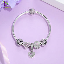 2017 New Original 925 Sterling Silver Heart Bangles & Bracelet with Mom Pen