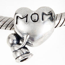100% 925 Sterling Silver Baby with Mom heart beads Fit for Pandora Bracelet