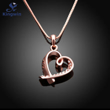 I LOVE YOU necklace real Rose Gold Color brand fashion love heart pendant n