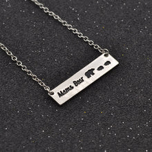 fashion lychee Mama Bear Bar Necklace Mom Pendant Chain Necklace For Mom Mo