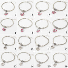 Family Mom Sister Daughter Crystal Heart Bracelet Silver Color Pink Rhinest