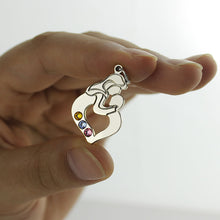 Wholesale Birthstones Jewelry Mother's Child Necklace in Silver Personalize