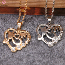 Lefeng Luxury Mother 's Day Gift MOM Love Hollow Necklace Pave Crystal For