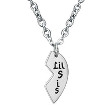 3PCs Love Heart Big Mom Lil Sis Sister Mother Family Gifts Stainless Steel