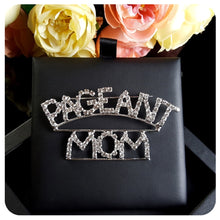 Bling Austrian Rhinestone Brooch "PAGEANT MOM" Word Pin Gift to Mother-in
