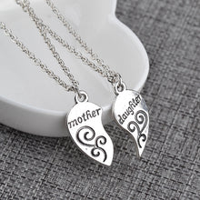 2pcs mother and daughter heart shaped necklace new simple and elegant fashi