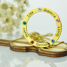 Wholesale Mom Necklace Gold Color Family Name Necklace Engraved Kids Name P
