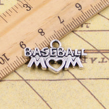 10pcs Charms baseball mom heart 15*27mm Tibetan Silver Plated Pendants Anti
