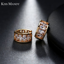 KISS MANDY Silver Color Hollow With Austrian Cubic Zircon Women Earrings Mo