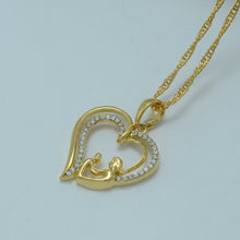 Anniyo Heart Mum & Baby Necklaces,I Love My Mother,Gold Color Mama Pendant