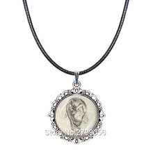 Leonardo Da Vinci Drawing Fetus Choker Necklace Artist Doctor Pendant Midwi
