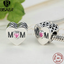 925 Sterling Silver Accessories MOTHER HEART Beads Fit Pandora Charm Silver