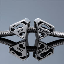 2Pcs/Lot Silver 925 Jewelry Silver Triangle Super Mom Charm Mother'S Day Gi