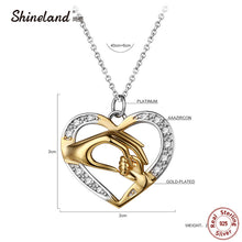 Shineland Mom Loves Baby Hand in Hand 925 Sterling Silver Fashion AAA Zirco