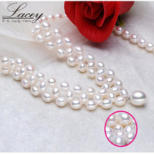 Freshwater bridal natural multilayer Choker double pearl necklace women,whi