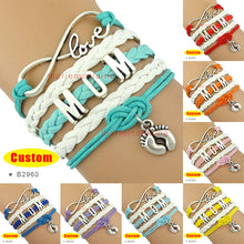 (10 PCS/lot) High Quality Infinity Love Mom Baby Feet Bracelets Mother and
