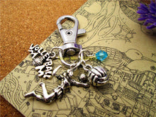 high quality  keychain sports keychain antique silver volleyball MOM,  voll