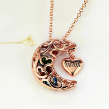 Rose Gold Color Mom(Mum) Pendant Birthstones Necklace Love You to the Moon