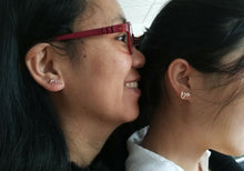 Free Shipping Letters LOVE MOM Yiwu Brand Jewelry Heart Stud Earrings Rose