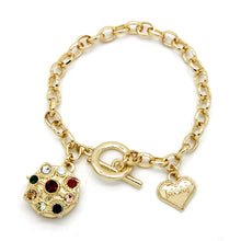 Gold/Rose Gold/Rhodium Plated MOM Heart Pendant Bracelet fit Snap Buttons B