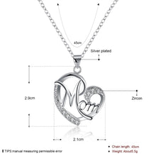 Heart Mum & Baby Necklaces,I Love My Mother,925 stamped silver plated Mama
