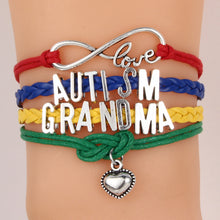 (10pcs/lot) Infinity Love AUTISM MOM/AUNT/DAD/GRANDMA/MUM/NANA Family Brace