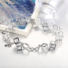 GAGAFEEL Square Bracelet 925 Sterling Silver Women Jewelry Zircon Crystal B