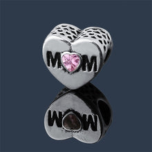 MOM Charms Fit Pandora Bracelet Unique Diy Love Heart Shape Beads Within Pu