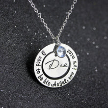 Round Inlay Crystal Pendent Father Mother's Day Necklaces For Women Men I U