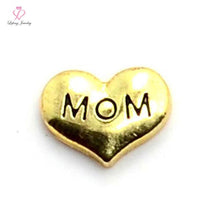 wholesale gold mom letters  floating charms for living glass memory glass l