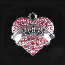 Multi Color New Arrival Love Heart MOM Crystal Charms Pendant For DIY Neckl