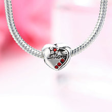 V.YA Mom Charms Fit Pandora Bracelet Unique Diy Love Heart Shape Bead Red S